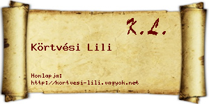 Körtvési Lili névjegykártya