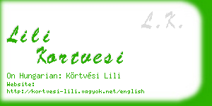 lili kortvesi business card
